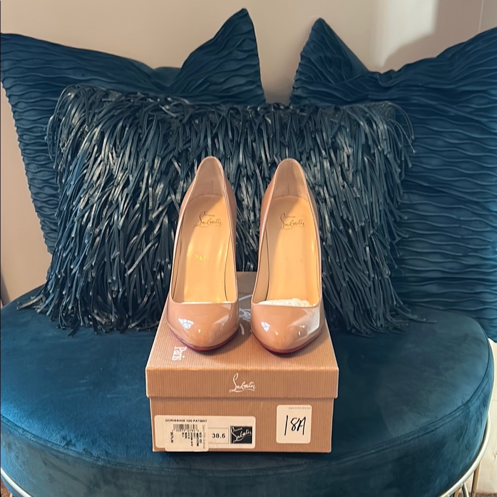 Christian Louboutin Nude Patent Leather Pumps